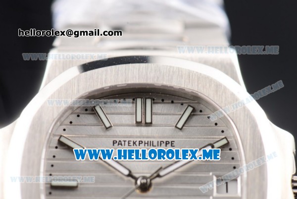 Patek Philippe Nautilus Jumbo Swiss ETA 2824 Automatic Stainless Steel Case/Bracelet with White Dial and Stick Markers (BP) - Click Image to Close